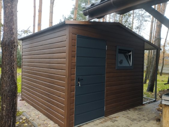 Domek narzędziowy 3m x 3m + wiata 1,5m x 3m